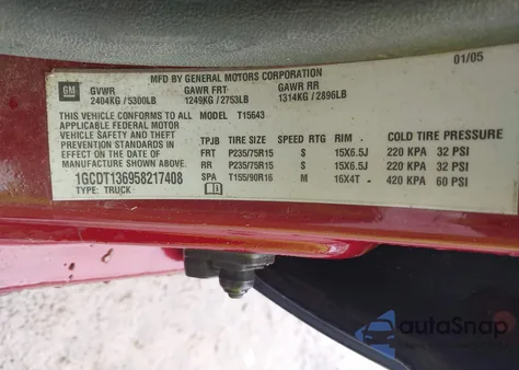 2005 Chevrolet Colorado Ls из США, поврежденный, VIN 1GCDT136958217408